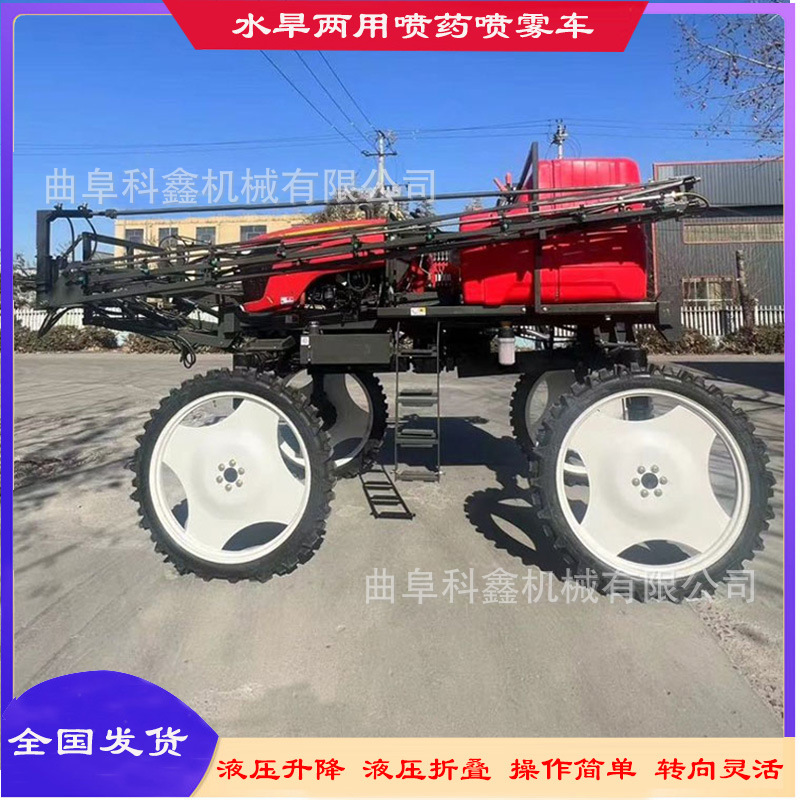 四轮自走式打药机 科鑫1000升50马力高架打药车 新型农用杀虫机械