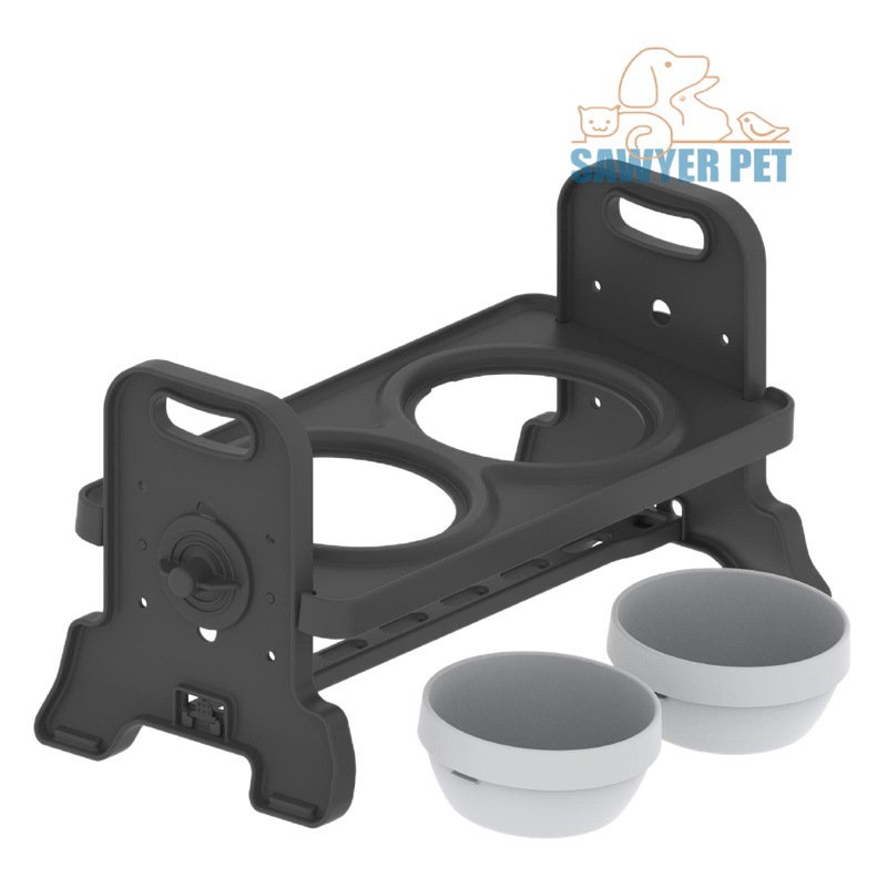 Altura ajustable Pet Bowl rack de elevación de acero inoxidable gato tazón de fuente de elevación de doble propósito perro tazón de fuente de alimentación inclinada estante