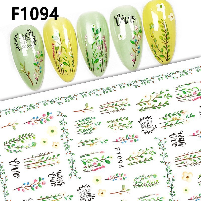 Nuevos productos de primavera de color mariposa pegatinas de manicuras de comercio electrónico transfronterizo pegatinas de manicuras mariposa WG1300-1311
