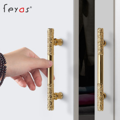 Nordic cabinet door bright gold Xiangyun gold hoop handle cabinet wardrobe wine cabinet shoe cabinet drawer small handle light luxury
