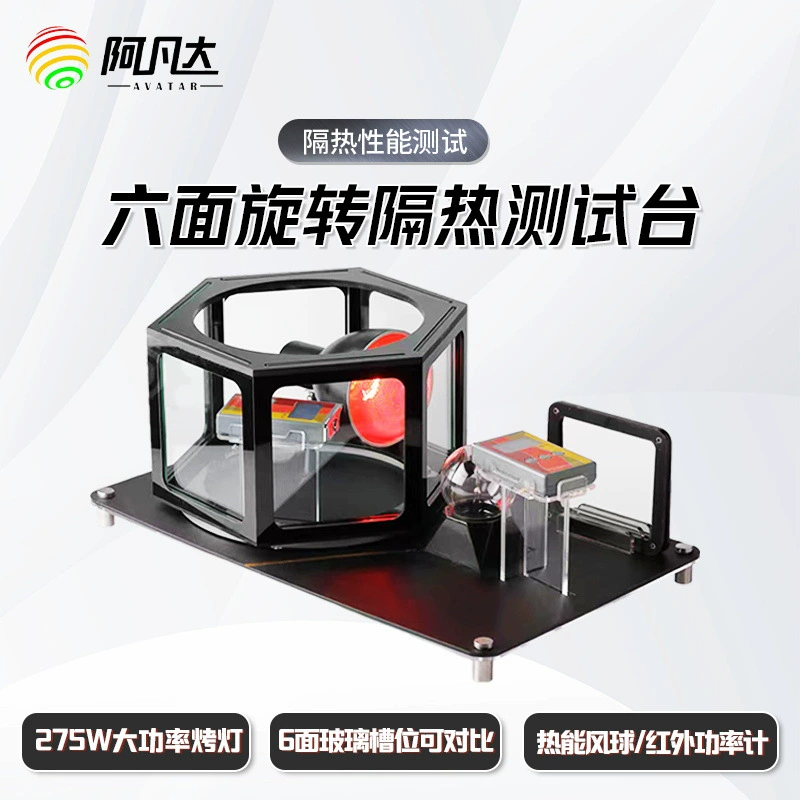 Солнечная пленка шестисторонний вращающийся тестер лампы для выпечки Двери и окна стекла опыт теплоизоляции реквизита инфракрасный тестовый стол