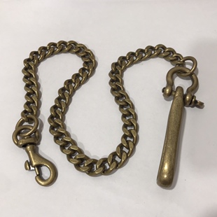Summer full copper trouser chain copper grinding chain single-loop woven retro waist chain horseshoe buckle locomotive cloth hook old denim chain