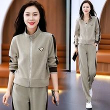 减龄外套直筒裤洋气气质时尚新款休闲运动套装女两件套春秋潮2025