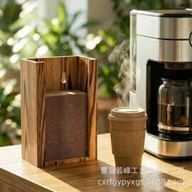 跨境木质咖啡杯套收纳盒桌面立式杯套置物盒可壁挂奶茶杯套收纳架