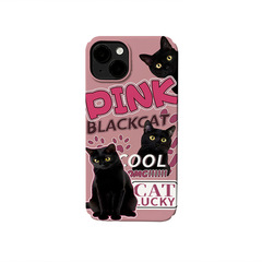 卡通塗鴉貓咪菲林軟殼適用蘋果15promax手機殼14pro/13pro/11硬殼