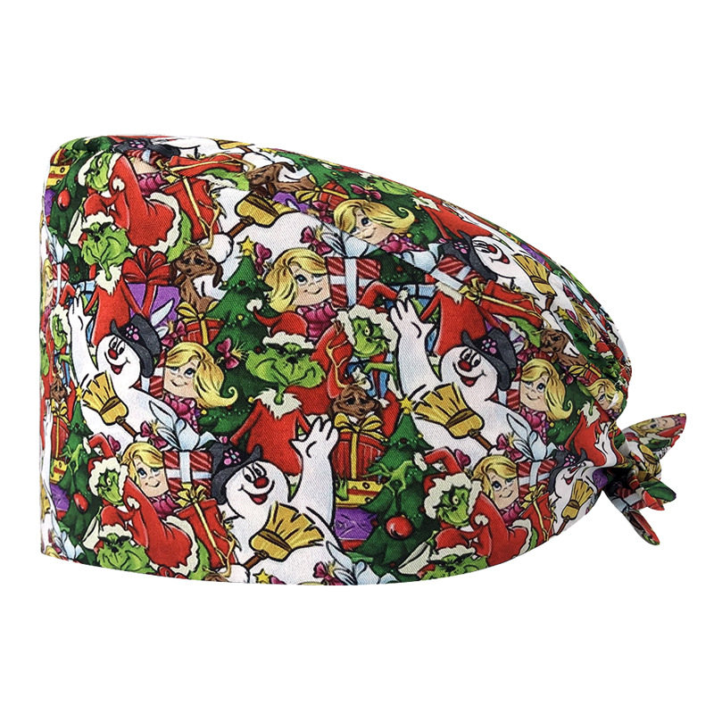 Sombrero de flores de algodón con estampado de dibujos animados, toalla absorbente para el sudor, sombrero de estudio médico, sombrero de enfermera UCI, envío directo de AliExpress