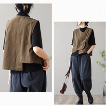 马甲女短款百搭外套2025春秋新款初秋无袖上衣不规则牛仔棉马甲潮