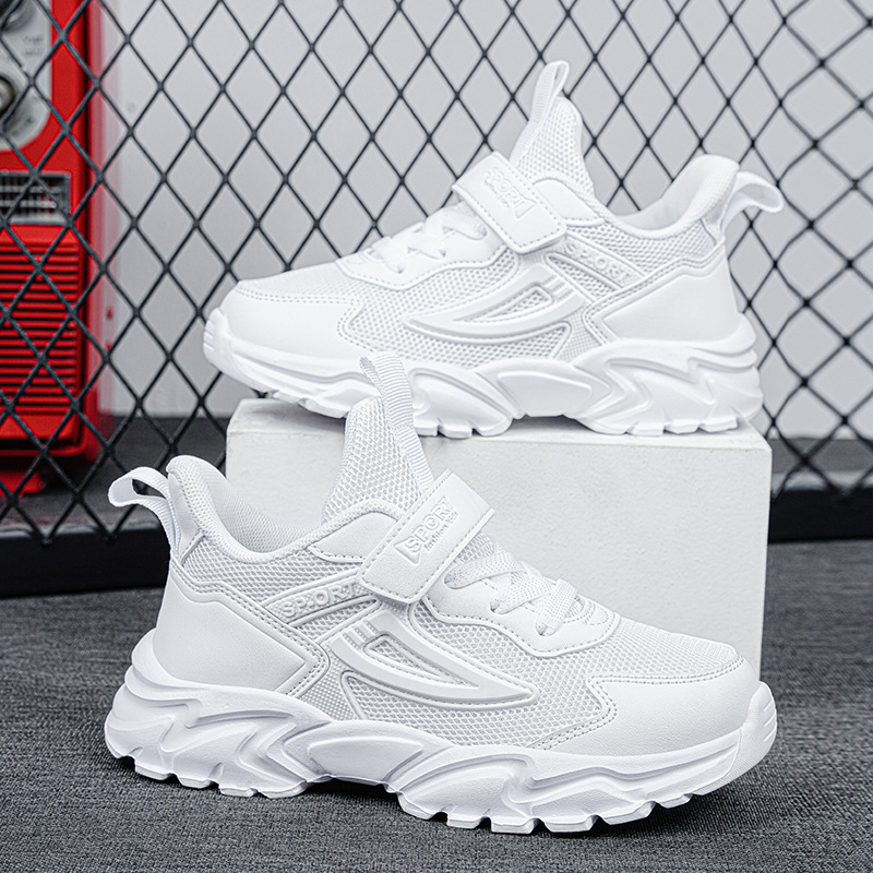 Spring and Summer New Pure White Children's Shoes Small White Shoes for Boys and Girls Mesh Bear Shoes Campus Fashion Children's Sneakers