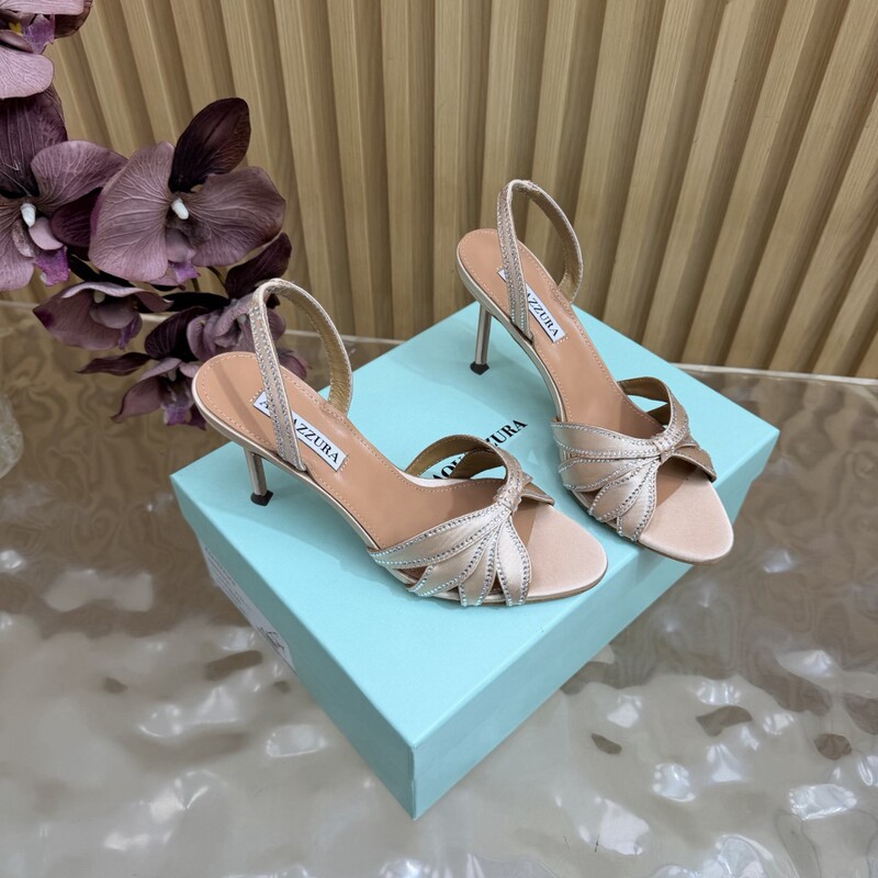 Guangzhou genuine leather high-end summer new open-toe rhinestone silk stiletto high-heeled sandals with lace-up strap Guangzhou genuine leather high-end summer new open-toe rhinestone silk stiletto high-heeled sandals with lace-up strap