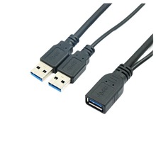 批发usb延长线usb3.0一母分二公数据线 电脑数码电子一分二连接线