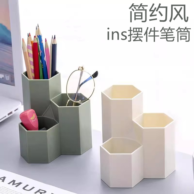 2026Ins Style Creative Office Desk Personalized Hexagonal Pen Holder Soft Decoration Ornaments Room Bedside Year of the Horse