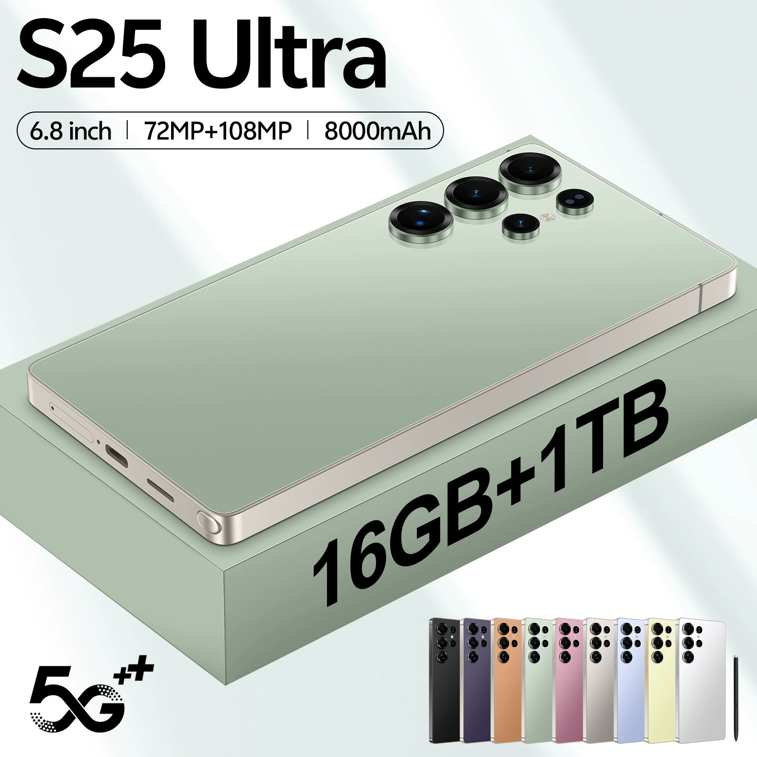 Смартфон S25 7,3 дюйма с широким экраном, многорегиональный стандарт питания (EU/US/UK/AU), несколько цветов