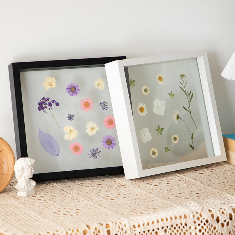 Embossed Photo Frame Double-Sided Transparent Glass Display DIY Leaf Plant Specimen Wooden Picture Frame Ornament Embossed Specimen