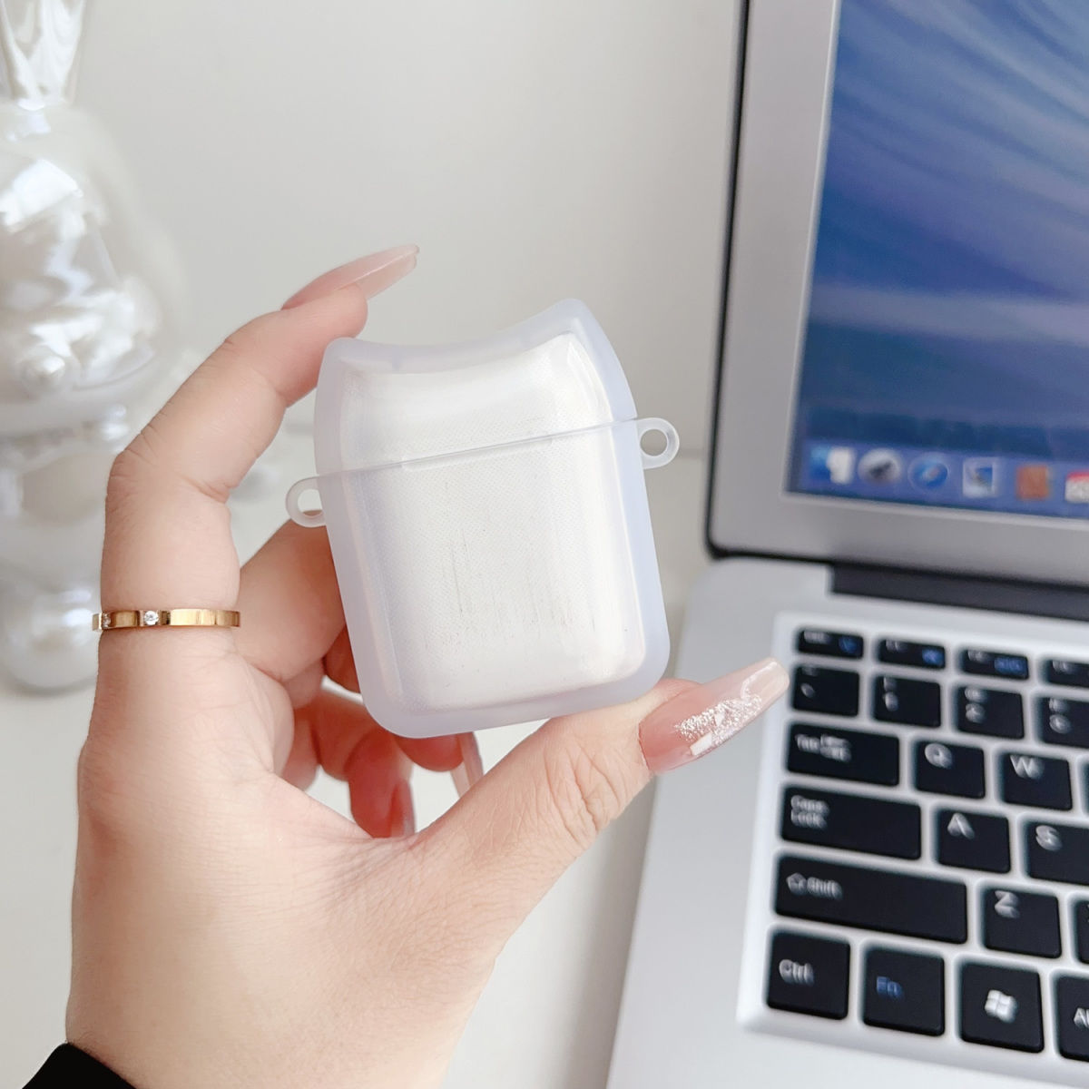 Funda protectora para auriculares Apple AirPods 4, diseño de dibujos animados, estilo INS, con orejas de gato cuadradas, para auriculares de doble oído, Pro 3.