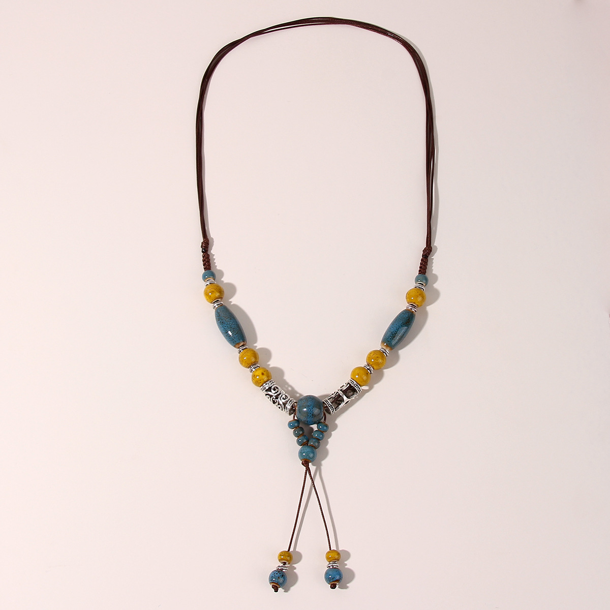 ceramics Material Wholesale Jewelry Ethnic Style Geometric Ceramics Long Necklace