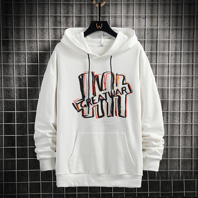 Felpa con cappuccio con cappuccio pullover maglione base girocollo a maniche lunghe, versatile, casual, primaverile e autunnale da uomo_voghion.com