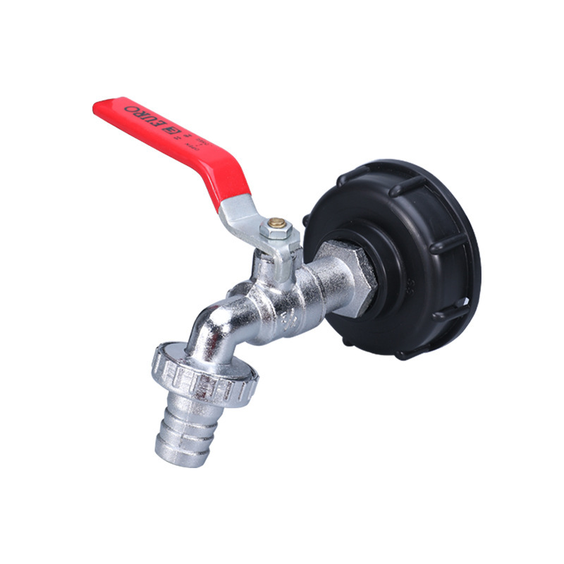 Accesorios de barril transfronterizos de toneladas IBC Boquilla de latón 1 / 2 pulgadas pezón conector de grifo 3 / 4 grifo de aleación