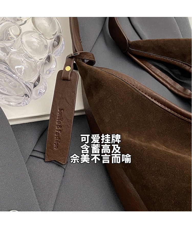 Túi tote nữ cỡ lớn đa năng thời trang, túi đeo chéo đi làm chất liệu nhung kẻ — Màu cà phê, Màu nâu vàng, Màu nâu đỏ, Màu đen chi tiết 8