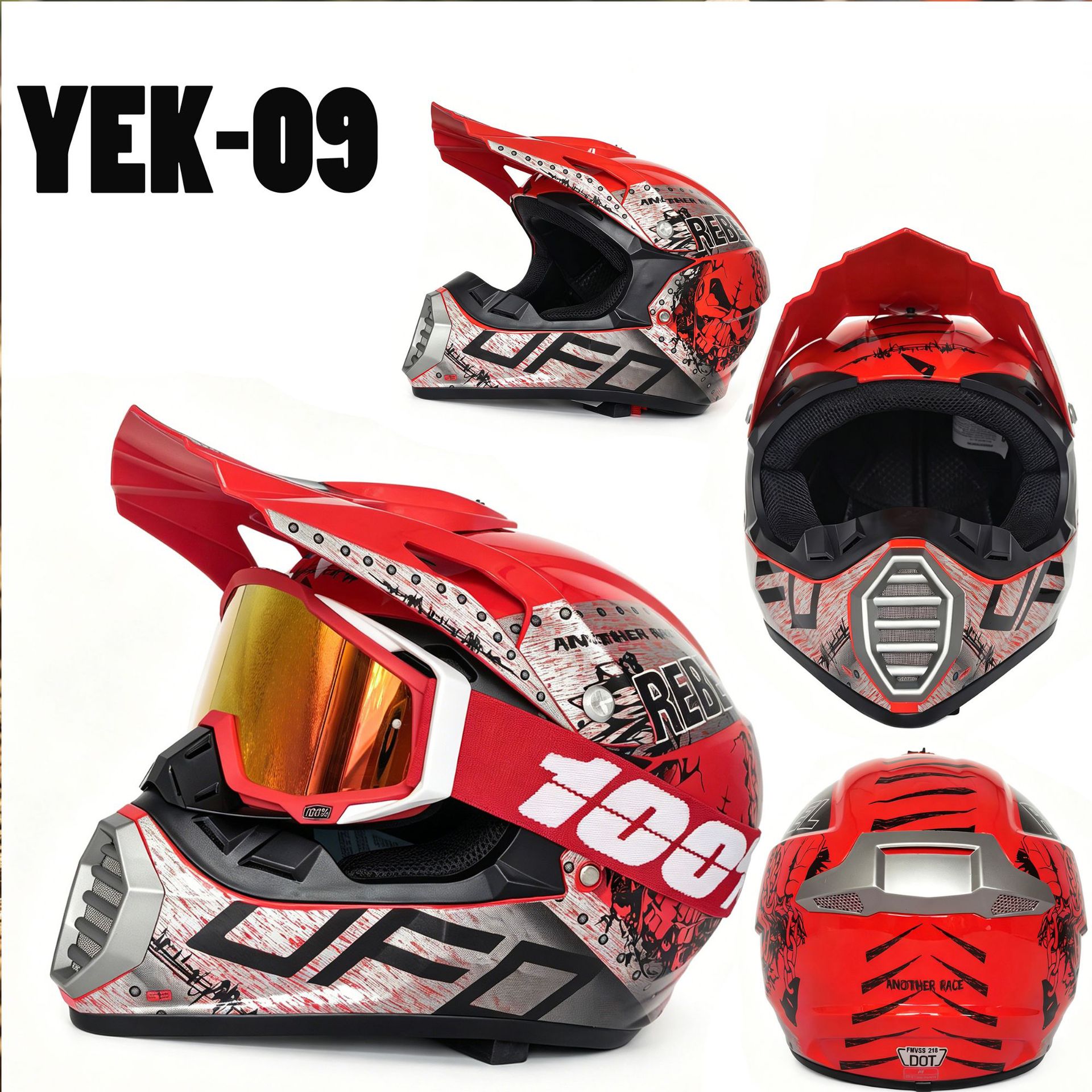 Adult and Children's Motorcycle Helmets Dot Certified Electric Vehicle Bicycle Helmets Off-Road Helmets C Full-Face Motorcycle Helmets