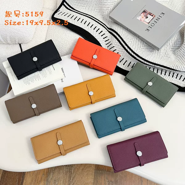 Genuine Leather Long Wallet for Women, Foldable Large-Capacity Wallet, 2026 New Model, Soft Cowhide Women's Clutch Bag for Phone and Money