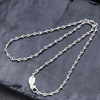 Necklace suitable for men and women, trend retro accessory, wholesale, silver 925 sample, punk style, Korean style