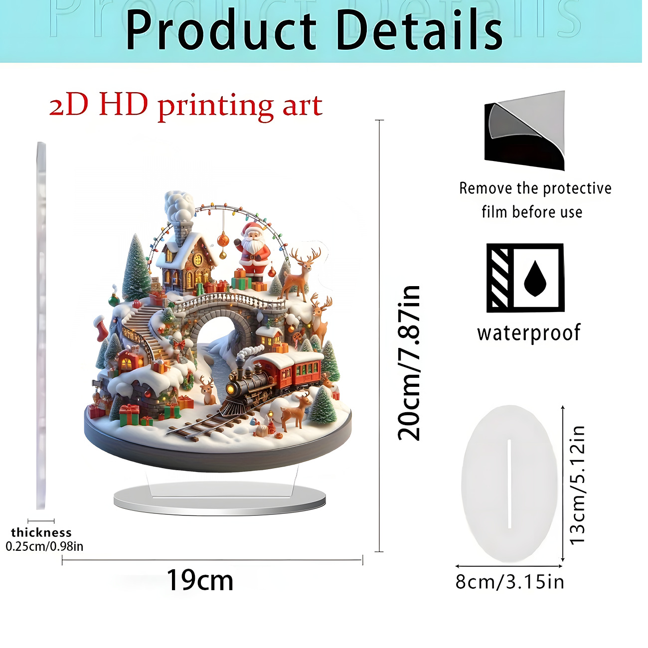 Nuevos productos transfronterizos Navidad decoración de la serie de regalos festivos para el hogar decoración de escritorio artesanía acrílica 2D decoración