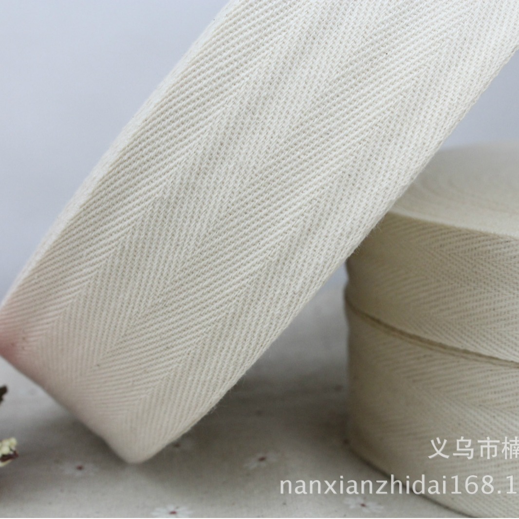 하이 퀄리티 헤링본 코튼 리본 벤 화이트 재고 포장 스트립 리본 헤링본 리본 래핑 벨트