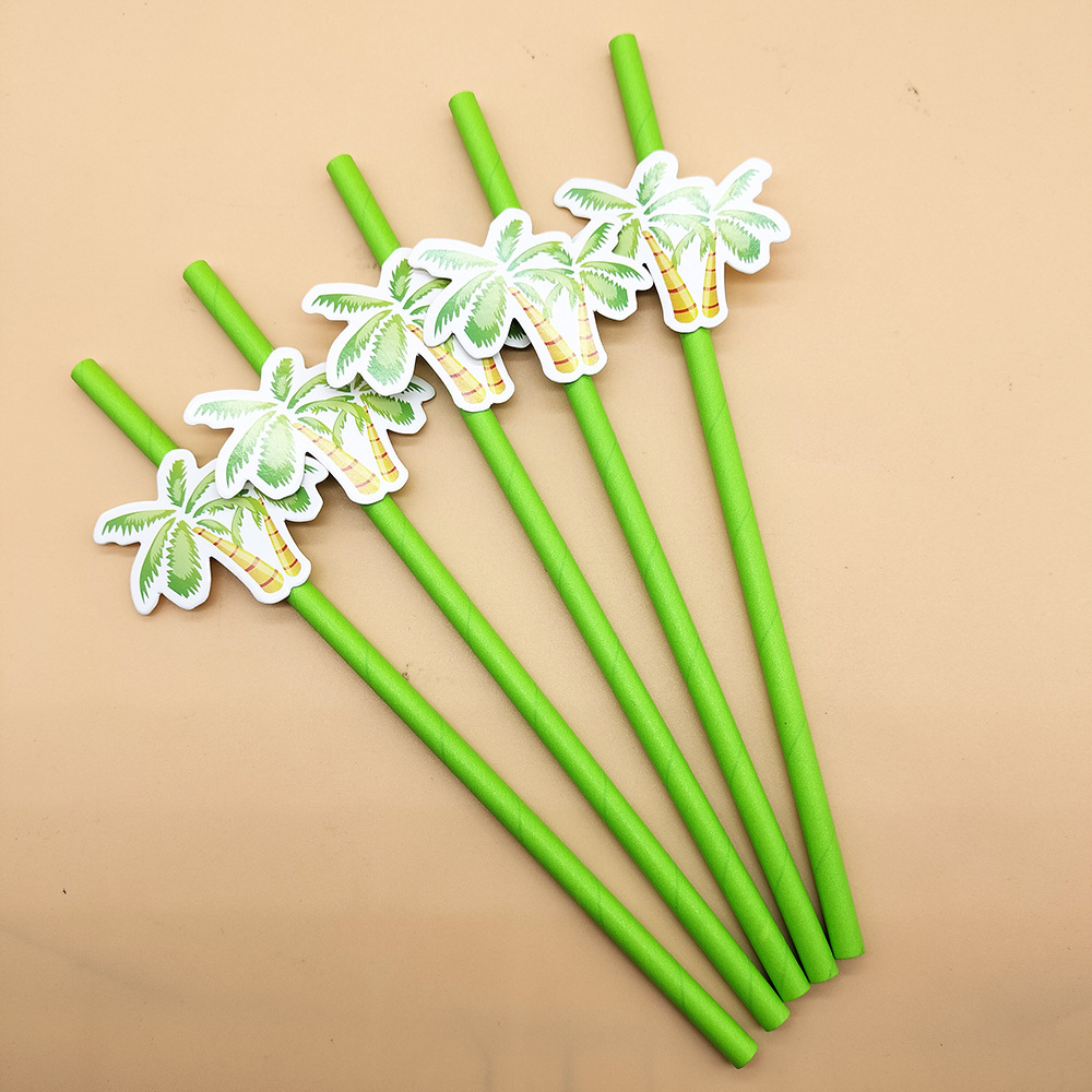 Net Tarjeta de paja de papel rojo paja decorativa paja desechable diseño de la escena creativa paja