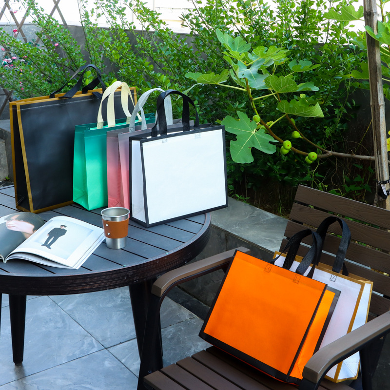 现货服装店手提袋加印logo 高端加厚覆膜无纺布袋 防水购物袋子