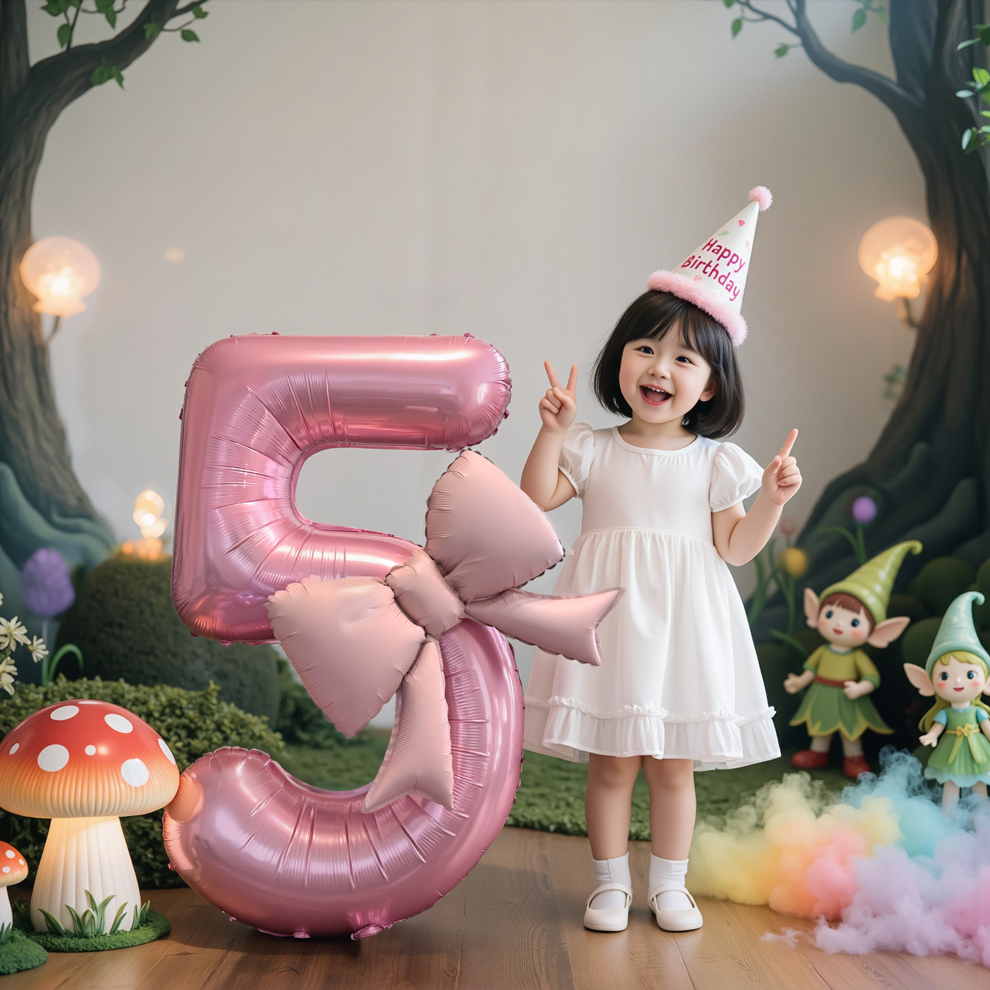 Accesorios para sesión de fotos de cumpleaños número 10 de niña: Globos con números y lazo rosa, decoraciones para fiestas infantiles._voghion.com