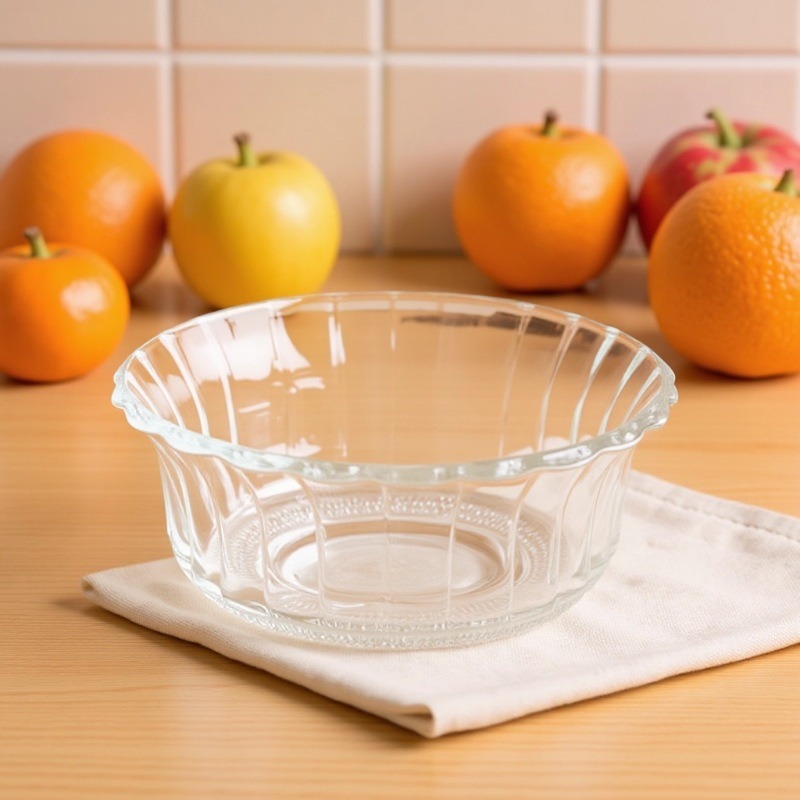 Tazón de vidrio para fideos instantáneos, ensalada de frutas, diseño de cola de fénix - Mayorista