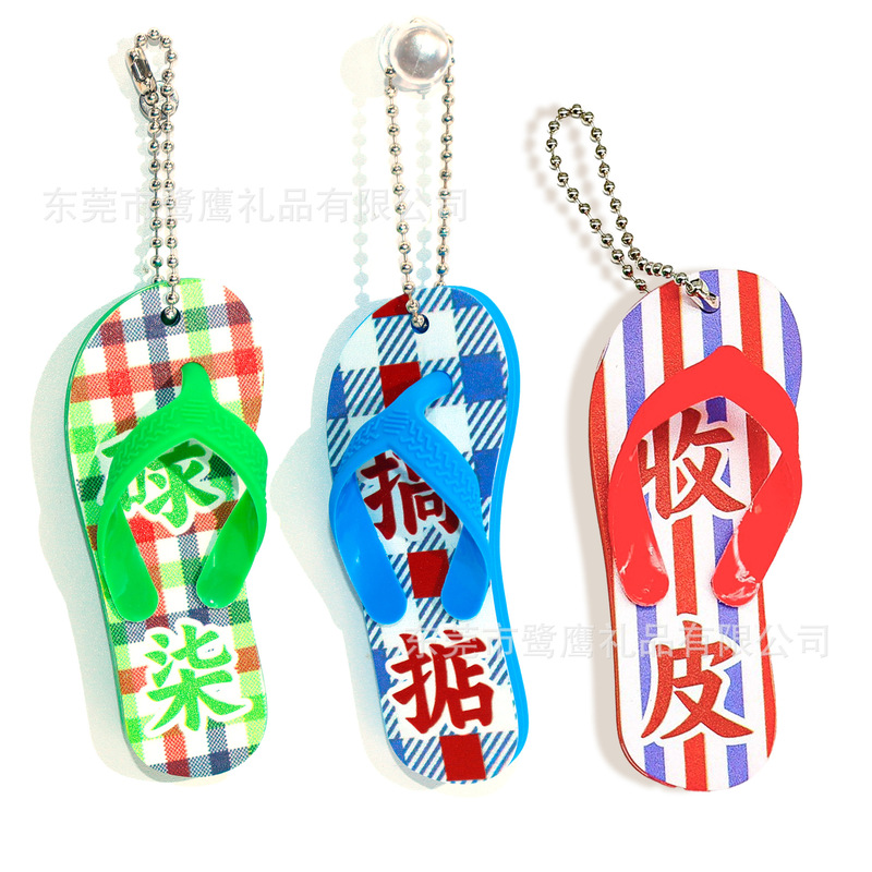 Uv Printing of Southern Chinese Dialects, Cantonese Funny Artificial Flip-Flops, Cantonese Tourist Slippers, Cultural and Creative Pendants