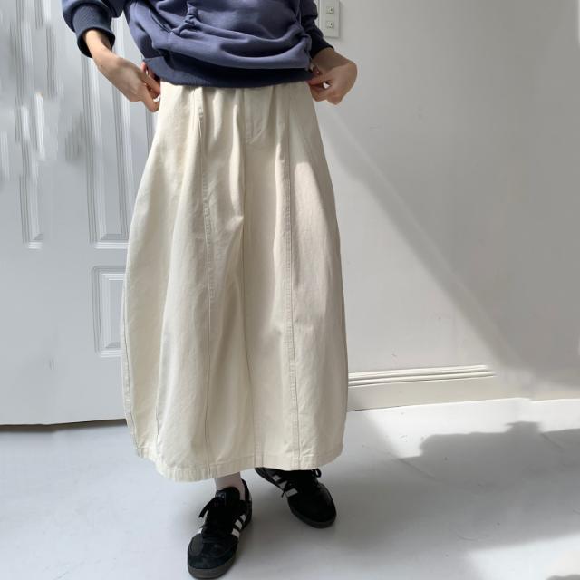 商场专柜女装剪标日系复古工装裙秋冬高腰气质休闲纯色字半身裙