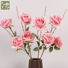 仿真2头玫瑰花 礼堂酒店装饰花相思玫花艺 餐桌玫瑰花仿真花批发