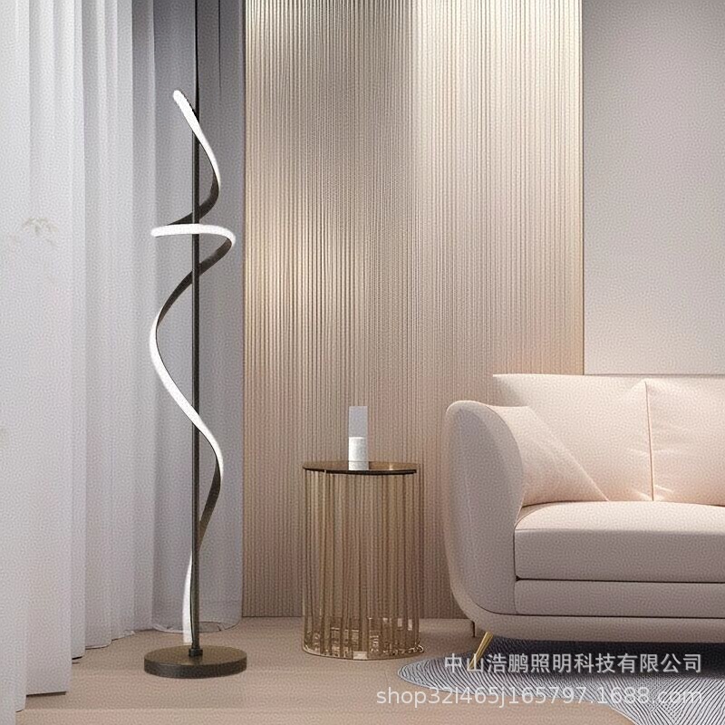 Cross-Border Popular Spiral Floor Lamp, European and American Style, Modern, Multi-Color Adjustable Floor Lamp Suitable for Living Room, Bedroom, Study