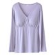 Modal Nursing Tops with Breast Pads, Breathable Spring, Summer and Autumn Confinement Clothes for Pregnant Women, Postpartum Elastic Large Size Nursing Pajamas