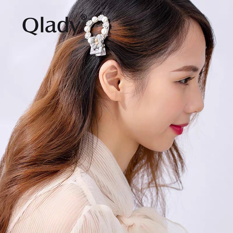 Coreano alla moda nuovo stile personalizzato donna forcina per capelli con strass carino fiore stile coreano frangia clip becco d'anatra clip accessori per capelli_voghion.com