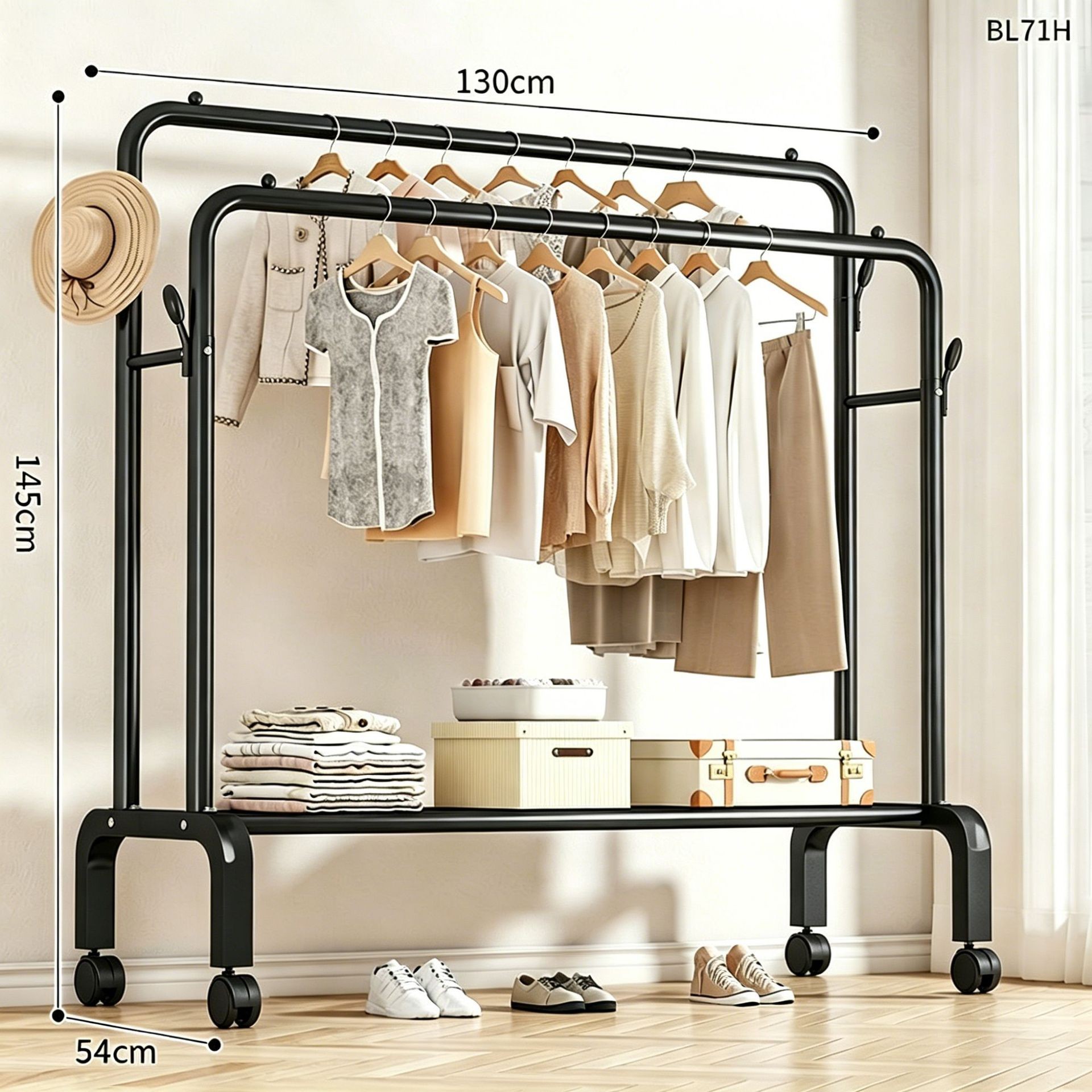 Tendedero de Pie de Acero al Carbono de Acero al Carbono, Rotación de 360 Grados, para Balcón y Dormitorio