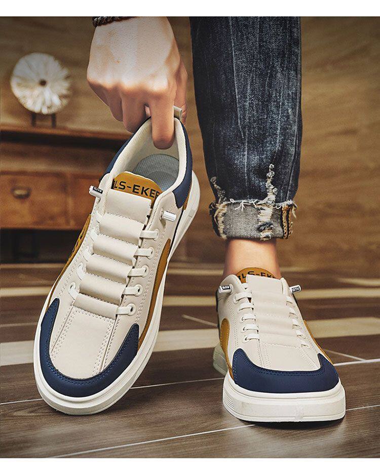 Giày sneaker nam đế mềm thoáng khí phối màu, dây thun co giãn, kiểu Hàn — Màu Kaki Z908-1, Z908-1 Trắng Xanh Lục, Z908-1 trắng xanh chi tiết 8