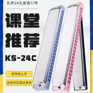 E-Commerce 24-Hole Polyphonic Harmonica in C Key for Children and Students, Early Education Enlightenment Musical Instrument with Accurate Intonation for Performance