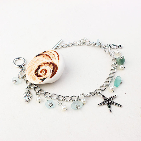 Sapphire ankle bracelet pearl for yoga