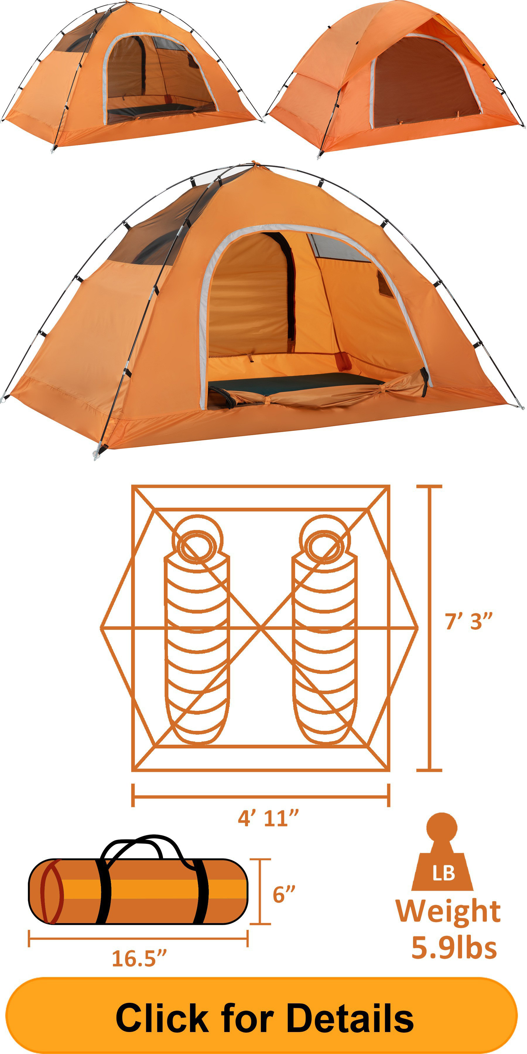 Cross-Border Outdoor Camping Double-Layer Rainproof and Windproof Thickened Mountaineering Ultra-Light Portable Camping Tent