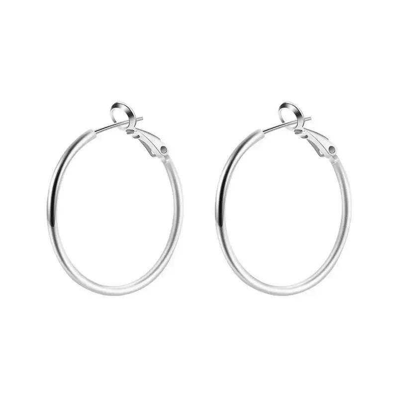 Серьги-кольца из 925 пробы серебра, крупные кольца, различные артикулы, варианты 4–5 см