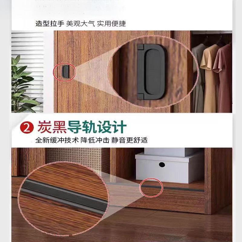 储藏经济小型木质柜子推拉门衣柜家用卧室简易组装出租房衣柜简约|undefined