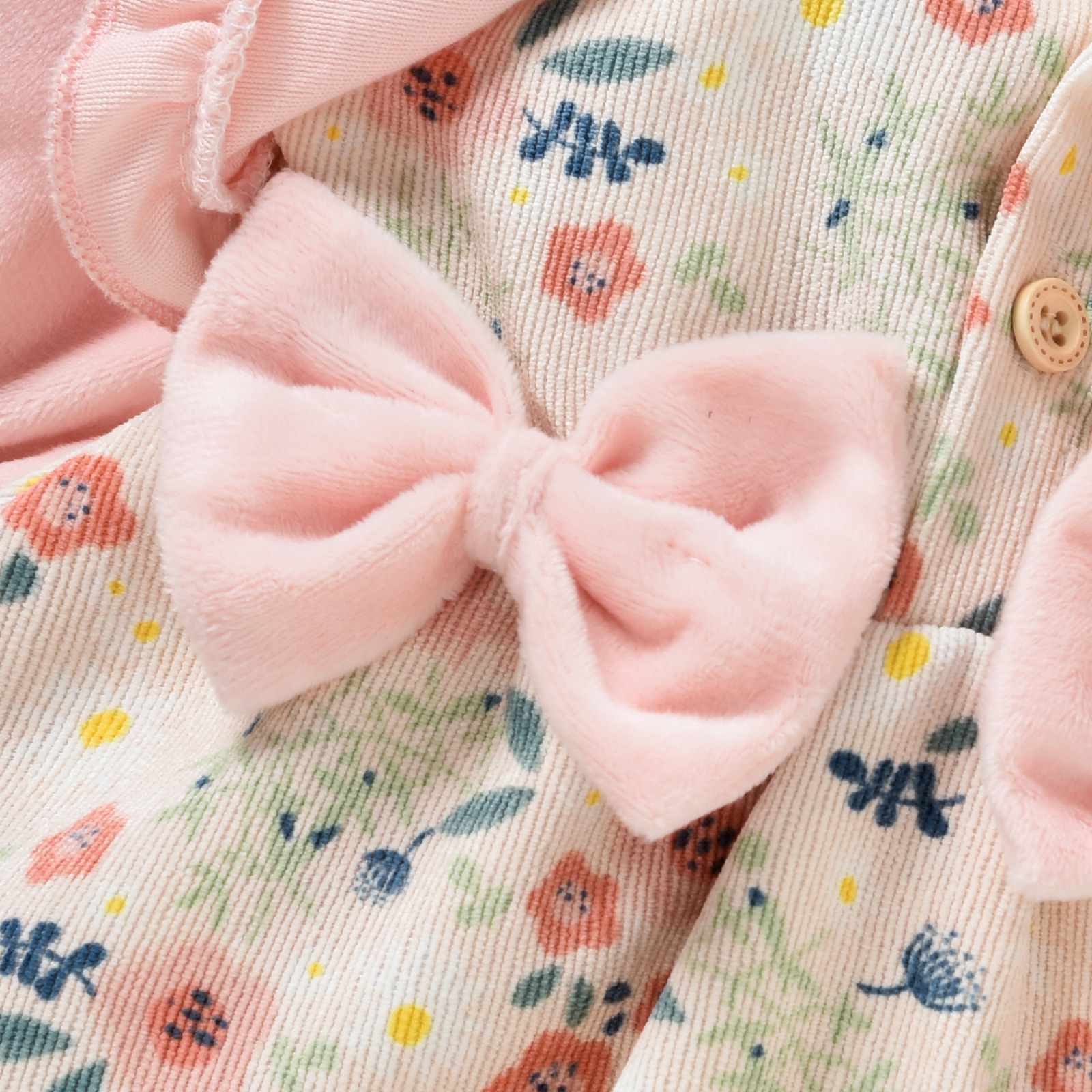 Cotton Blend Fabric Fashion Flower Printing Cotton Blend Girls Clothing Sets
