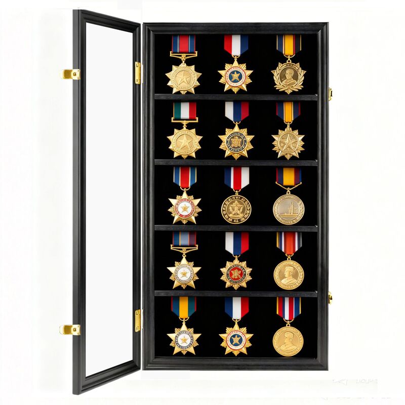 Cross-Border Shadow Box Wall-Mounted Medal Lockable Trophy Hollow Storage Box Display Stand Badge Storage Frame Cross-Border Shadow Box Wall-Mounted Medal Lockable Trophy Hollow Storage Box Display Stand Badge Storage Frame