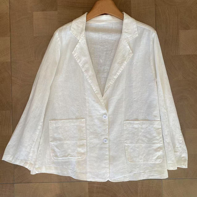 Retro Artistic Cotton-linen Blazer, New Autumn Japanese Style, Loose Casual Slim-fit Versatile Niche Women's Suit Jacket_ecoleips.com