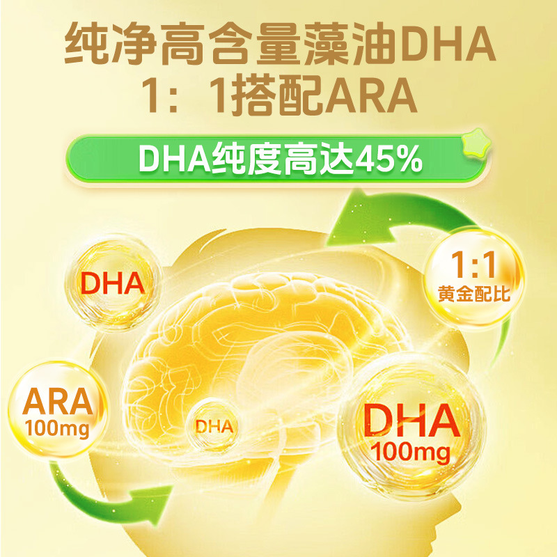 小葵花乐童DHA藻油原料6A+配方黄金比例新生婴幼儿童记忆力脑动力|undefined