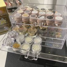 文件收纳柜美甲收纳透明收纳盒甲油胶桌面多层抽屉式亮片收纳盒