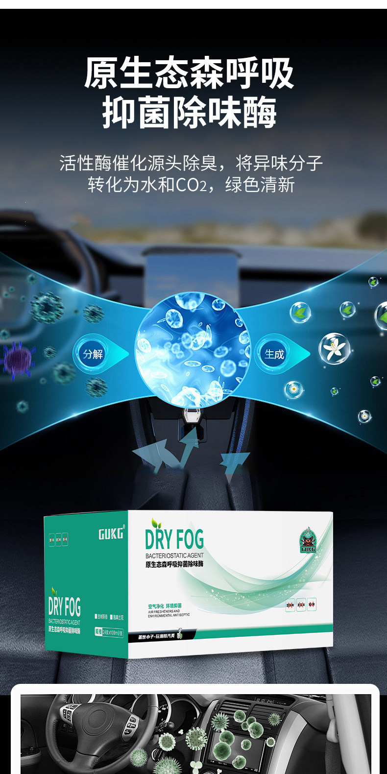 Car Aromatherapy Disinfection Machine, Nano Mist Disinfectant for Indoor and Car Use, Removes Odors, Smoke Smells, Sterilizes, and Leaves a Long-Lasting Fragrance